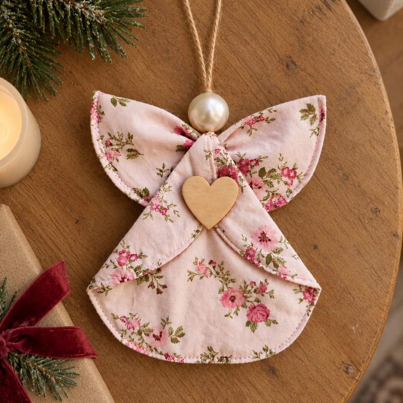 Easy Fabric Angel Ornament Pattern PDF | Folded No-sew Angel Sewing ...