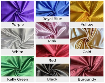 Polyester Bridal Satin | 58'' Wide x Sold by Yard | Shiny | Heavy weight | Silky | Vibrant| | Gowns | Bridal | Bridesmaid Dresses | Décor