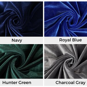 Pu&ograve; includere: Quattro campioni di tessuto in diversi colori: blu navy, blu reale, verde cacciatore e grigio antracite. Il tessuto &egrave; in velluto e ha una texture morbida e soffice.