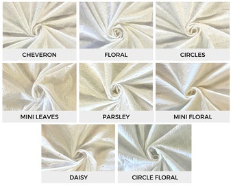 Assorted Cotton Eyelet | 56'' Wide x Sold by Yard | White | Medium Weight | Summer| Apparel | Clothing | Sewing | Decoration | Deadstock