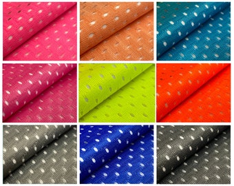 Assorted Colors Football Mesh Fabric | Polyester | 58'' Wide x Sold by Yard | Sports| Uniform | Open Weave | Highly Breathable | Lightweight