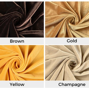Pu&ograve; includere: Quattro campioni di tessuto in diversi colori: marrone, oro, giallo e champagne. Il tessuto &egrave; morbido e vellutato.