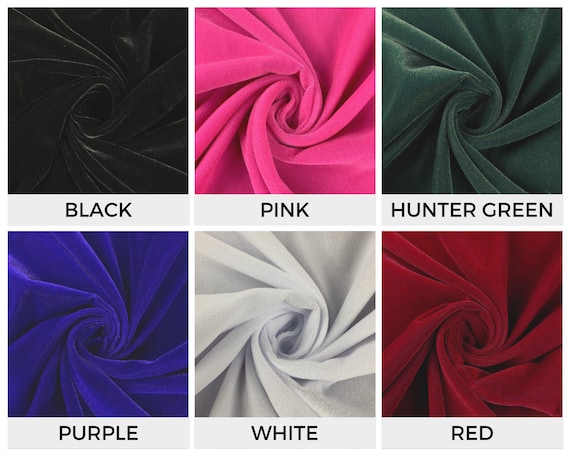 Assorted Colors Polyester Triple Velvet | 45" Wide x Sold by Yard | Non-stretch | Tablecloths | Décor | Upholstery | Costumes | Lining