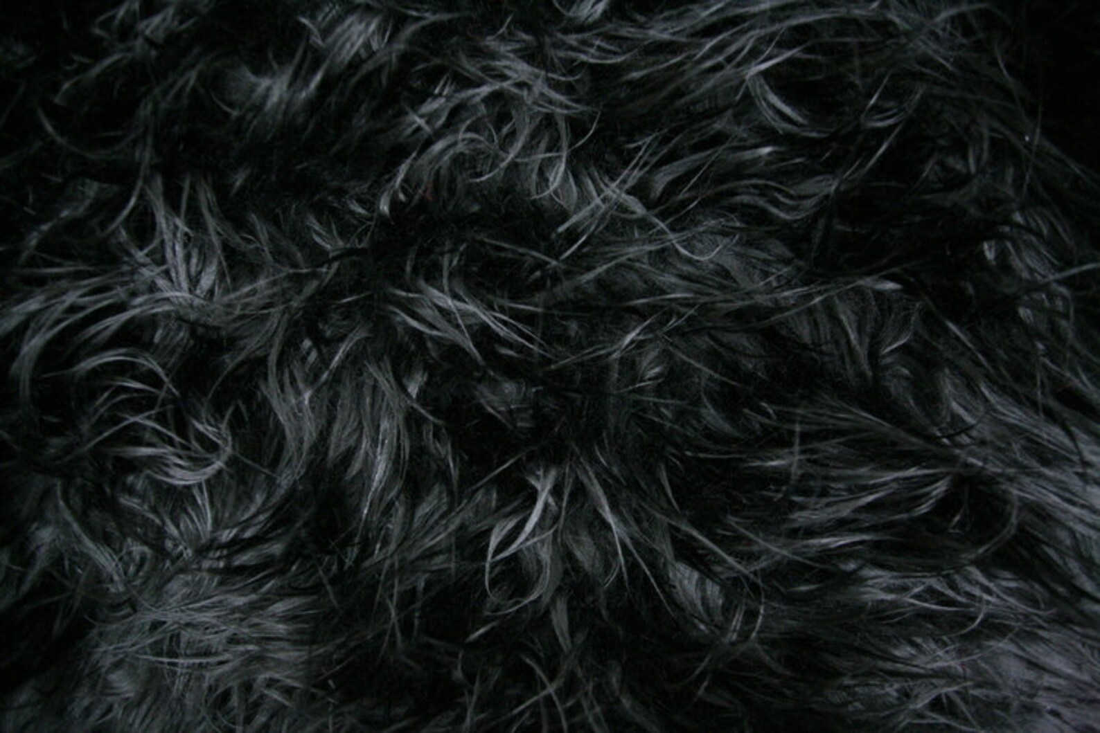 Black Long Faux Fur Fabric 60 Wide Per Yard Etsy