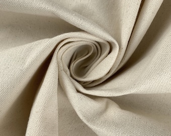 Natural Canvas Fabric | 60'' to 63'' Wide x Sold by Yard | Cotton | Printing| Lining | Home | Upholstery | Outdoor | Painting | Apparel
