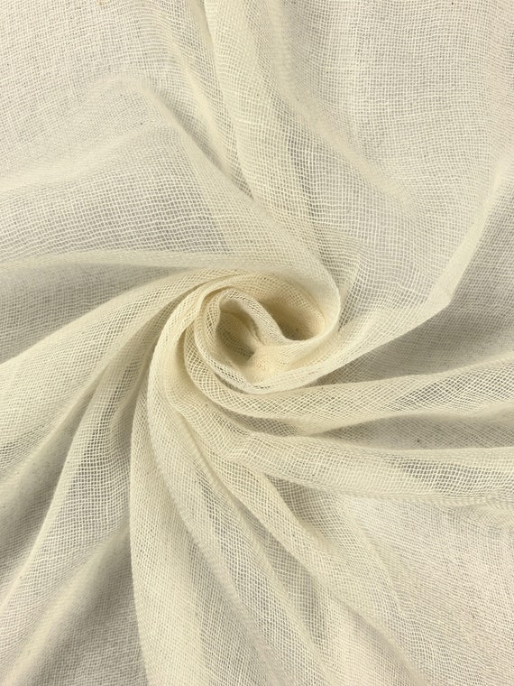 90 Wide Muslin Fabric Dyed White, by the yard