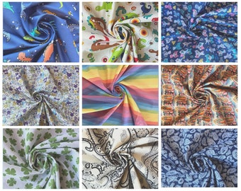 Assorted Cotton Print Fabric | 46'' to 60'' Wide x Sold by Yard | Colorful | Clothing | Face Mask | Pillow | Home | Designer Deadstock