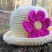 Rolled Brim Hat.Flower Brim Hat.Crochet Hat.Crochet Flower.Rolled Brim Hat.All Sizes,Rolled Brim Hat, adult,teen,children,babies,toddler