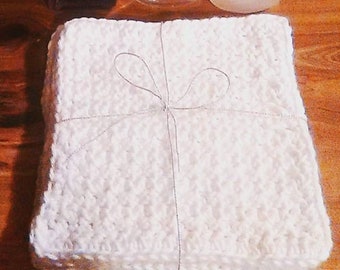 Hand-Crocheted Cotton Washcloths Set, Crocheted Cotton Handmade Washcloths,Birthday Gifts