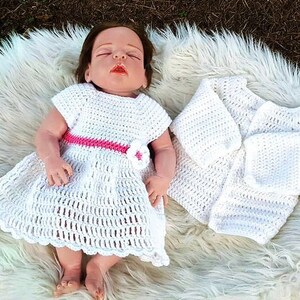 Baby Dress Set, Bringing Baby Home Outfit, Newborn Winter Outfit, Gift for Her, Baby Shower Gift, baby dress crochet