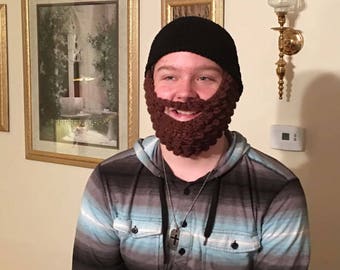 Beard Beanie, Beard Hat, Gift for him, Bobble Beard Beanie, Bobble Beard, Valentine Gift Idea