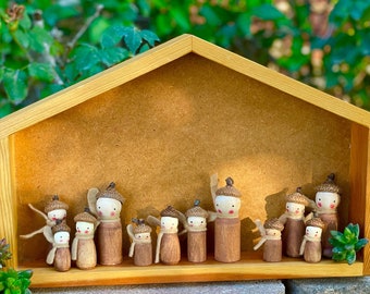 Educational and Imaginative: Waldorf and Montessori Inspired Acorn Family Peg Dolls (Finished with Beeswax)