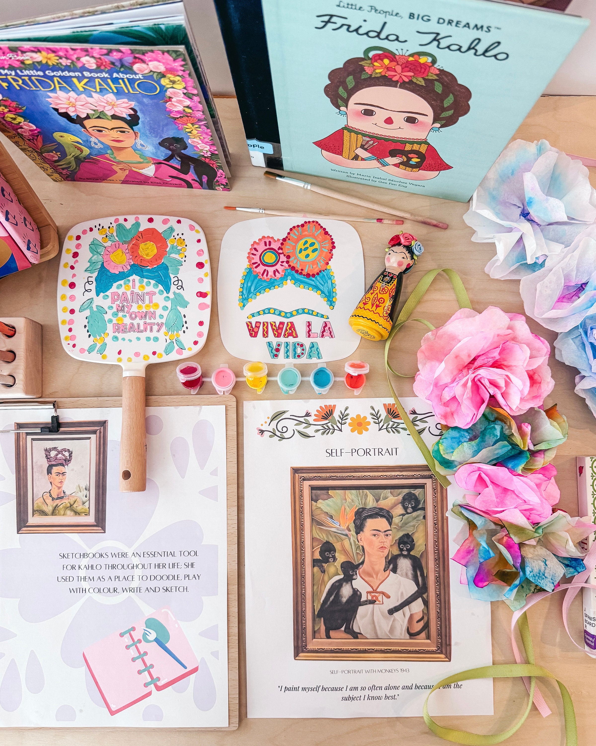 Captivating Frida Kahlo Inspired Hand painted Wooden Peg Doll ornament Etsy UK