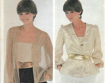 1980 McCall's 7358 Misses Cover-Up & Camisole Sewing Pattern Size Small  10-12 Bust 32 1/2" - 34" UNCUT FF