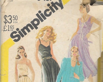 1982 Simplicity 5461 Misses Pullover Dress Neckline Variations & Unlined Cardigan Jacket Sewing Pattern Size 16 Bust 38" UNCUT FF