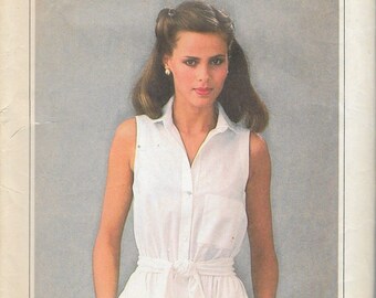 1979 Simplicity 8972 Misses Dress & Sash Sewing Pattern Sizes 12-16 Bust 34" - 38" UNCUT FF