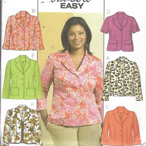 2006 Butterick 4818 Women's Jacket Sewing Pattern Sizes 18W 24W Bust 40 46 UNCUT FF image 1