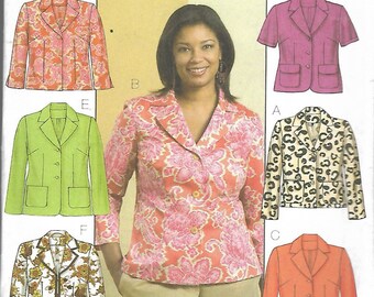 2006 Butterick 4818 Women's Jacket Sewing Pattern Sizes 18W - 24W Bust 40" - 46" UNCUT FF