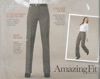 2008 Simplicity 2860 Amazing Fit Misses / Miss Slim, Average & Curvy Fit Pants Sewing Pattern Sizes 8-16 Waist 24" - 30" UNCUT FF