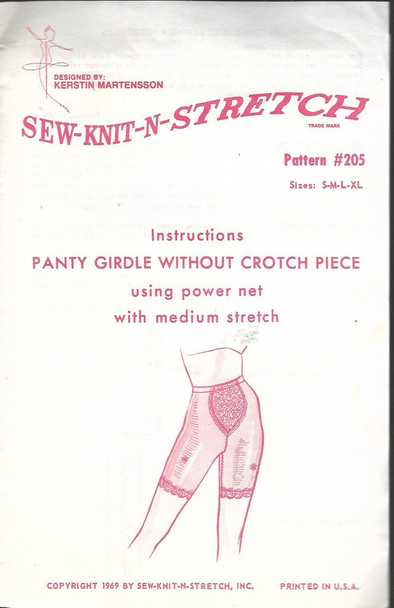 Vintage 1969 Sew Knit N Stretch 205 Panty Girdle Without Etsy
