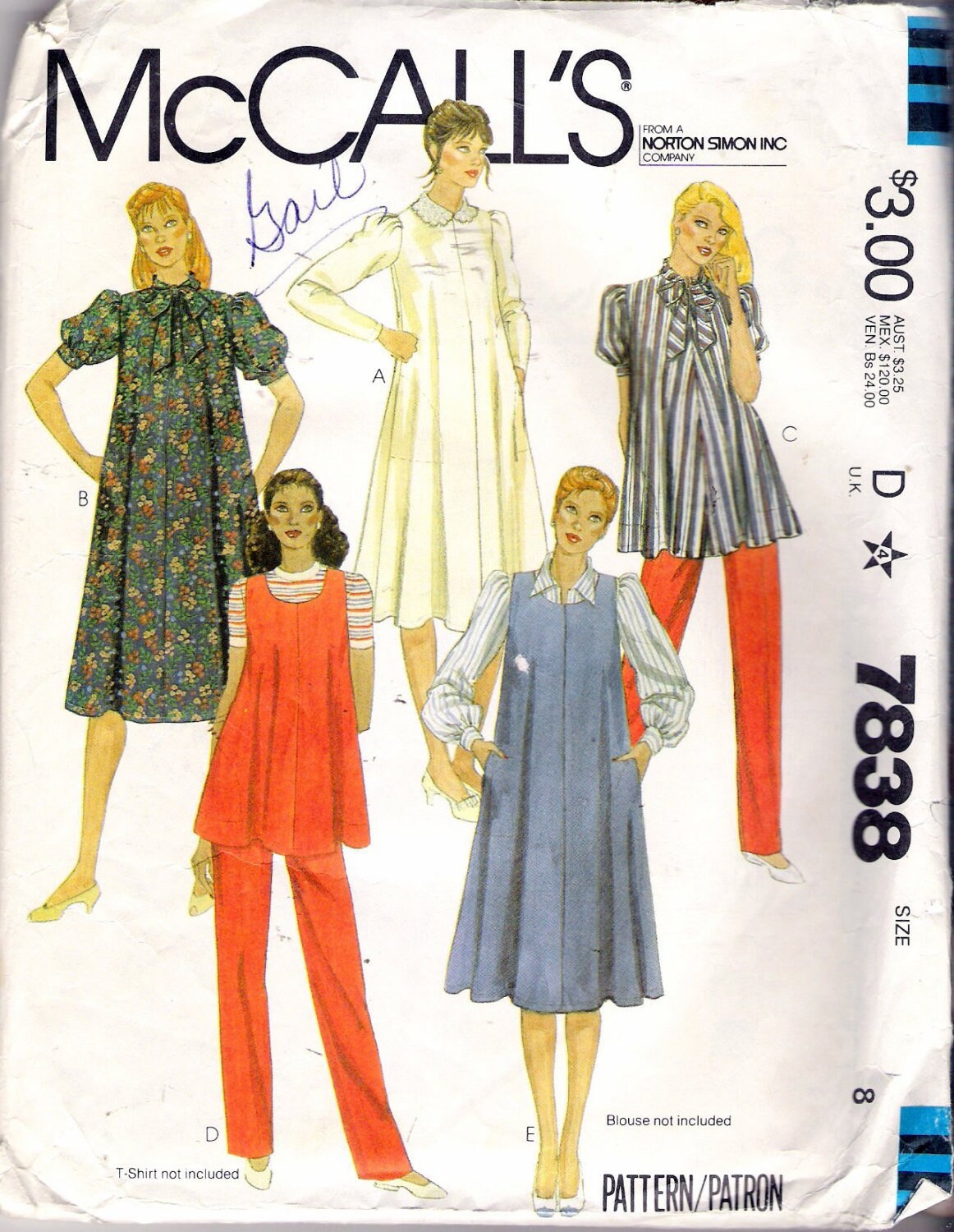 Vintage 1981 McCall's 7838 Maternity Dress or Blouse or | Etsy