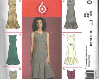 2006 McCall's 5180 Misses Dresses Sewing Pattern sizes 16 - 22 Bust 38" - 44" UNCUT FF