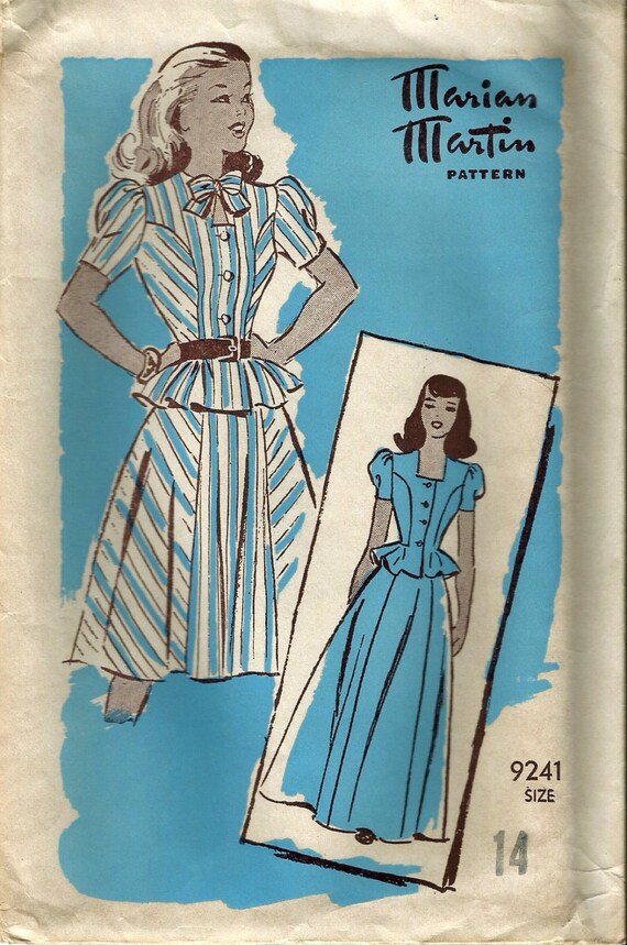 Vintage 1940 Marian Martin 9142 Vestido De Dos Piezas Con Etsy Vintage 1940 Marian Martin 9142 Vestido De Dos Piezas Con Etsy