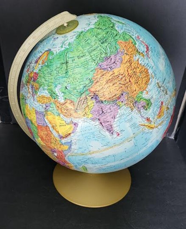 Vintage Replogle World Nation Series 12" Globe Made in USA - Etsy