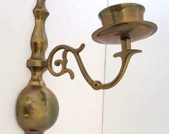 Vintage IMA Solid Brass Candle Sconce Made In India