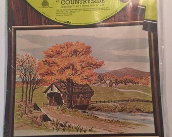 1973 Gallery Stitchery by Paragon "Countryside" Kit No. 0613 UNOPENED