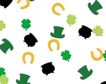 St. Patrick's Day Confetti Pieces, 4 Leaf Green Clover Confetti, St. Paddy's Day Confetti, Classroom Party Decorations