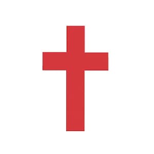 May include: A red cross symbol, a simple and classic design.
