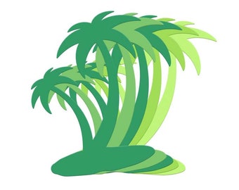 Tropical Party Decorations Paper Palm Tree Die Cuts, Summer Vacation Scrapbook, Summer Kid's Craft Project Supplies, Palm Tree Cutout