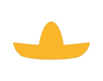 Fiesta Sombrero Paper Die Cuts – Mexican Party Cutouts – Cinco de Mayo Decorations –  3 Sizes in Multiple Colors
