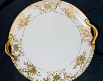 Noritake Hand Painted Gold Gilded Discontinued Porcelain Plate