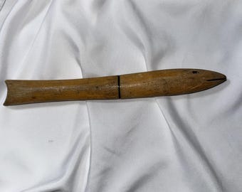 Coltello da pesca galleggiante vintage con fodero in legno