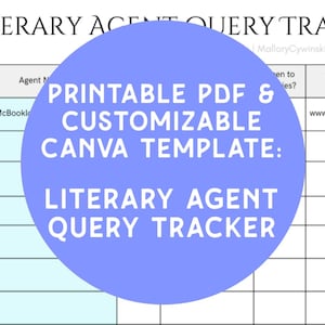 Peut inclure: Un modèle de suivi des requêtes d'agents littéraires imprimable en PDF et personnalisable sur Canva. Le modèle est un tableau avec des colonnes pour le nom de l'agent, le site Web de l'agence, la liste de souhaits et les notes.