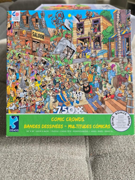 Ceaco Comic Crowds Saloon 750 Pc Puzzle