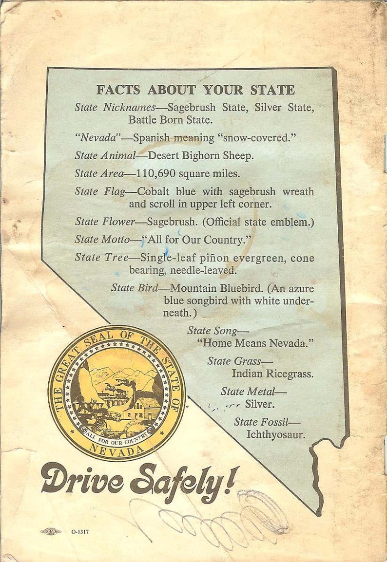 Nevada Driving Handbook 1977 FREE SHIPPING Etsy