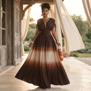 brown ombre maxi dress Thera