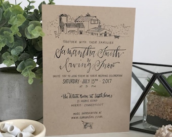 Farm Wedding Invite, Country Farm Wedding, Barn Wedding, Rustic Farm Wedding, Country Wedding, Farm Invitations, Farm Invitation