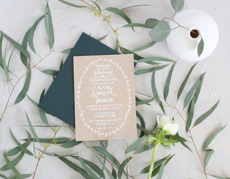 Wedding Rehearsal Invite Rehearsal Dinner Invite Family Style Rehearsal Dinner Rustic Rehearsal Dinner Invitation
