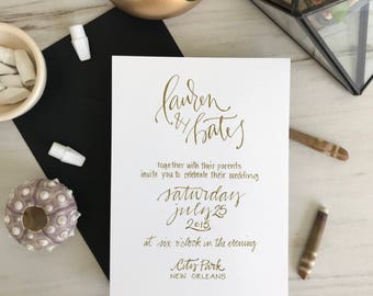 Gold Printed Wedding Invitation Set