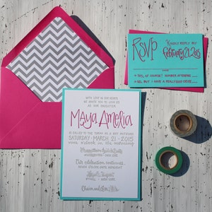 Invitaciones personalizadas para Bat Mitzvah, modernas imagen 3