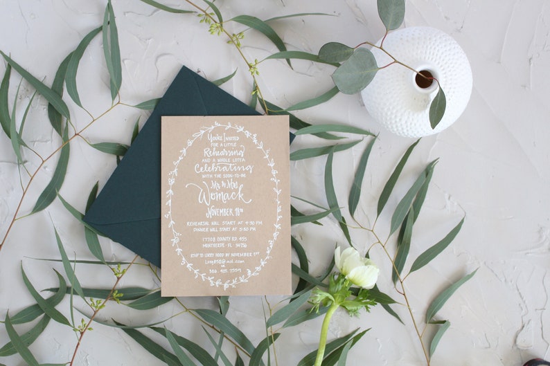 Wedding Rehearsal Invite Rehearsal Dinner Invite Family Style Rehearsal Dinner Rustic Rehearsal Dinner Invitation