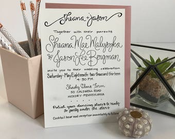 Modern Calligraphy Wedding Invitations . Modern Calligraphy Wedding Invites . Modern Wedding Invitation . Modern Calligraphy Invitation
