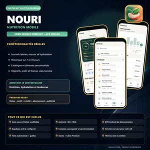 Starter Kit Flutter Premium Nouri, Nutrition mobile