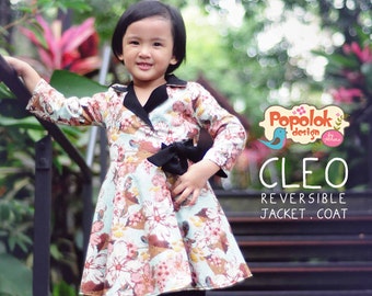 CLEO Reversible Jacket & Coat PDF Pattern by Popolok Design - 8 Sizes Girl Age 1 to 8