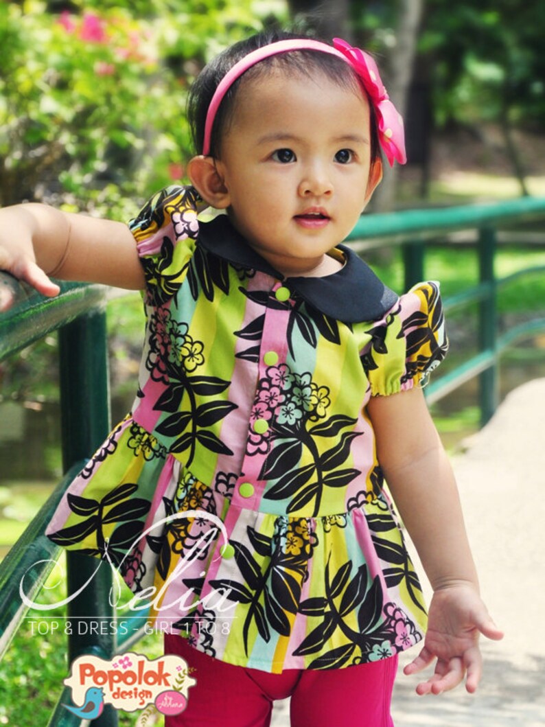 NELIA Top & Dress PDF Pattern by Popolok Design 8 Sizes Girl Age 1 to 8 image 5