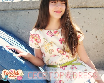 CECE Top & Dress PDF Pattern par Popolok Design - Tween Teen Girl Age 9 to 16